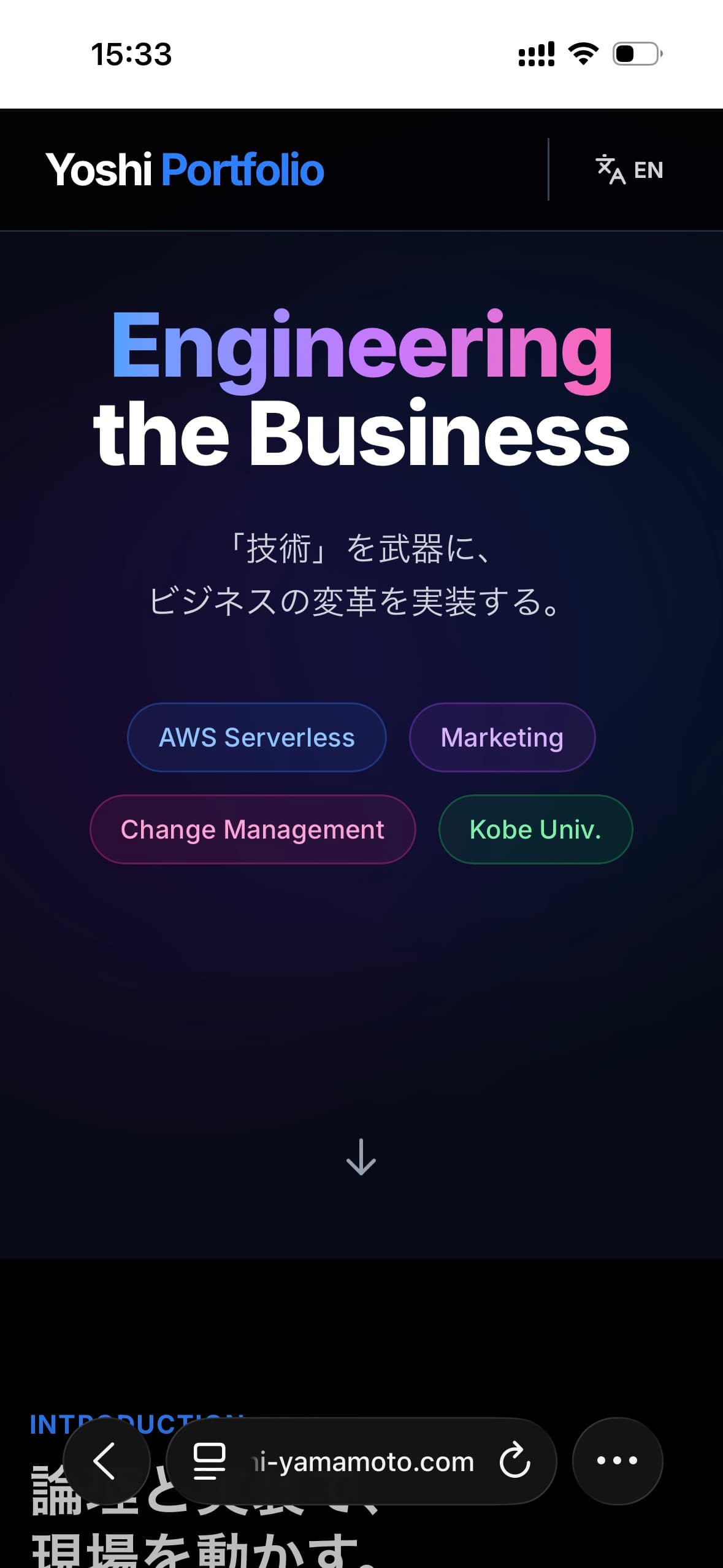 サイトトップページ(スマホ表示)